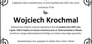Nie żyje Wojciech Krochmal