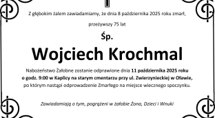 Nie żyje Wojciech Krochmal