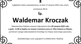 Nie żyje Waldemar Kroczak