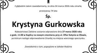 Odeszła Krystyna Gurkowska