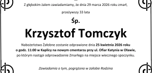 Ostatnie pożegnanie Krzysztofa Tomczyka