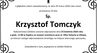 Ostatnie pożegnanie Krzysztofa Tomczyka