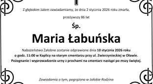 Nie żyje Maria Łabuńska