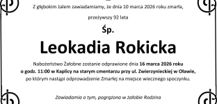 Ostatnie pożegnanie Leokadii Rokickiej
