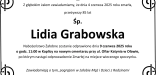 Ostatnie pożegnanie Lidii Grabowskiej