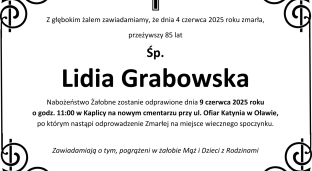 Ostatnie pożegnanie Lidii Grabowskiej