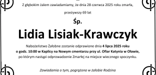 Ostatnie pożegnanie Lidii Lisiak-Krawczyk