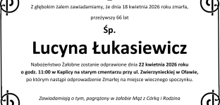 Ostatnie pożegnanie Lucyny Łukasiewicz