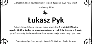 Ostatnie pożegnanie Łukasza Pyka