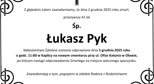 Ostatnie pożegnanie Łukasza Pyka