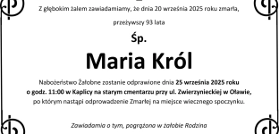 Ostatnie pożegnanie Marii Król