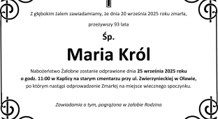 Ostatnie pożegnanie Marii Król