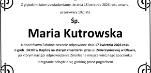 Ostatnie pożegnanie Marii Kutrowskiej