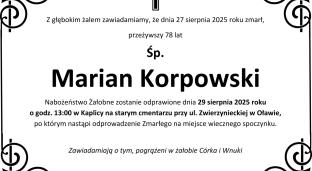 Ostatnie pożegnanie Mariana Korpowskiego
