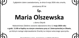 Ostatnie pożegnanie Marii Olszewskiej