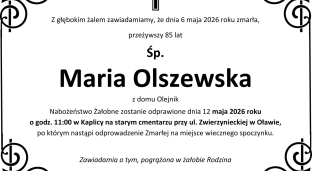 Ostatnie pożegnanie Marii Olszewskiej