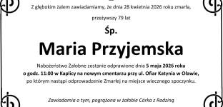 Ostatnie pożegnanie Marii Przyjemskiej