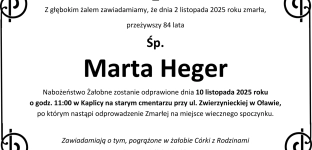 Ostatnie pożegnanie Marty Heger
