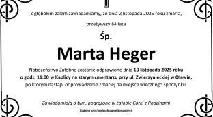 Ostatnie pożegnanie Marty Heger