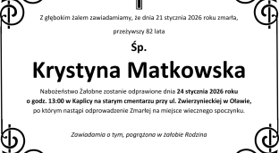 Ostatnie pożegnanie Krystyny Matkowskiej