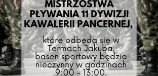 W Termach Jakuba odbędą się Mistrzostwa Pływania 11 Dywizji Kawalerii Pancernej