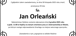 Nie żyje Jan Orleański
