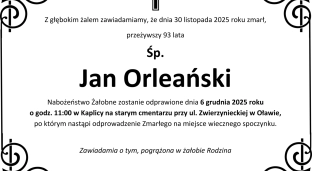 Nie żyje Jan Orleański