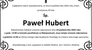 Ostatnie pożegnanie Pawła Huberta