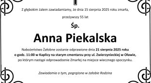 Ostatnie pożegnanie Anny Piekalskiej
