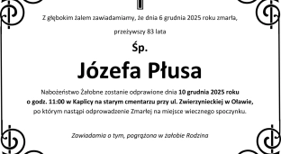 Nie żyje Józefa Płusa