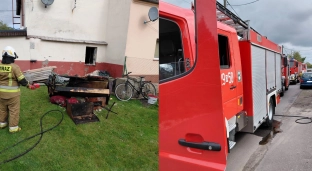 Pożar budynku mieszkalnego w Minkowicach Oławskich. Na miejscu dziewięć zastępów