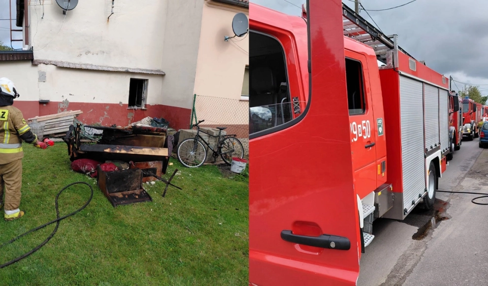 Pożar budynku mieszkalnego w Minkowicach Oławskich. Na miejscu dziewięć zastępów