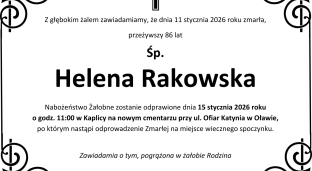 Ostatnie pożegnanie Heleny Rakowskiej