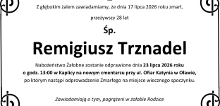 Nie żyje Remigiusz Trznadel