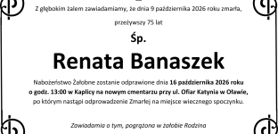 Ostatnie pożegnanie Renaty Banaszek