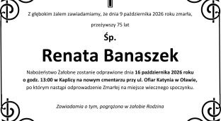 Ostatnie pożegnanie Renaty Banaszek