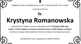 Ostatnie pożegnanie Krystyny Romanowskiej