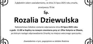 Ostatnie pożegnanie Rozalii Dziewulskiej