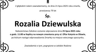 Ostatnie pożegnanie Rozalii Dziewulskiej