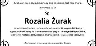 Ostatnie pożegnanie Rozalii Żurak