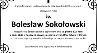 Ostatnie pożegnanie Bolesława Sokołowskiego