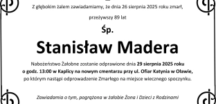Ostatnie pożegnanie Stanisława Madery