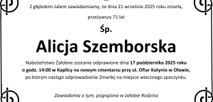 Ostatnie pożegnanie Alicji Szemborskiej