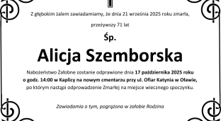 Ostatnie pożegnanie Alicji Szemborskiej
