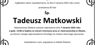 Ostatnie pożegnanie Tadeusza Matkowskiego