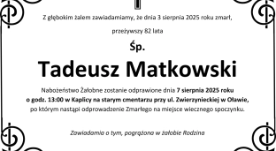 Ostatnie pożegnanie Tadeusza Matkowskiego