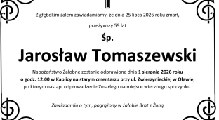 Ostatnie pożegnanie Jarosława Tomaszewskiego