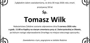 Ostatnie pożegnanie Tomasza Wilka