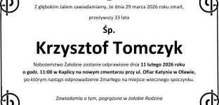 Ostatnie pożegnanie Krzysztofa Tomczyka