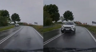 Niebezpiecznie w Gaju Oławskim. Wyjechał zza zakrętu na przeciwległy pas